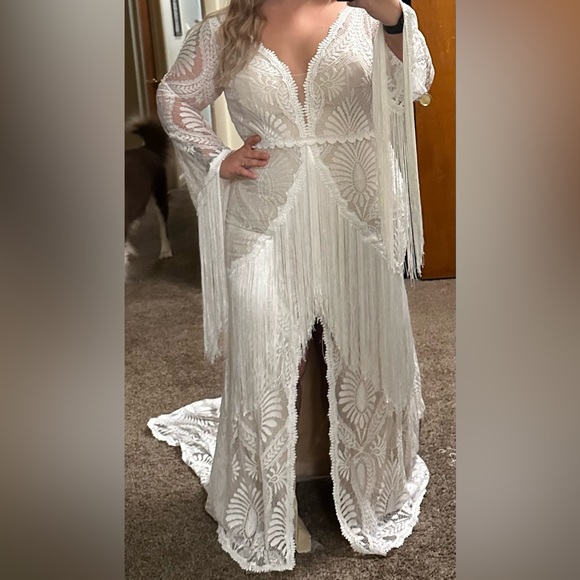 Size 16 boho/western wedding dress - Picture 6 of 8